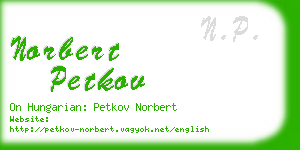 norbert petkov business card